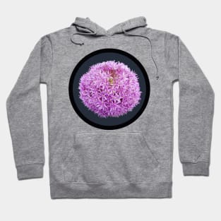 Purple Allium Onion Flower Circle Frame Hoodie